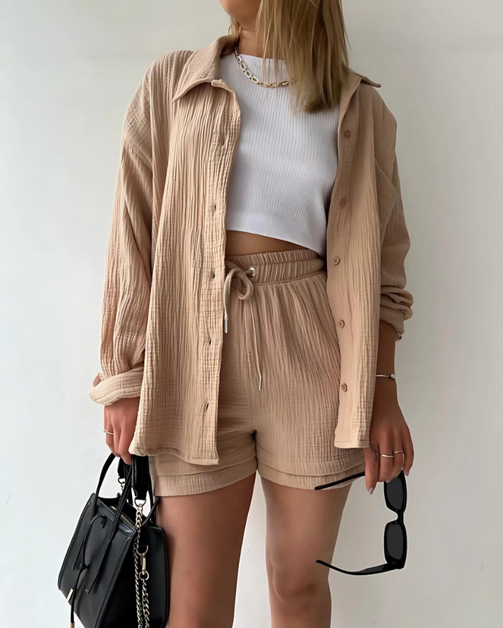 Maylee | Button-Up Shorts Set