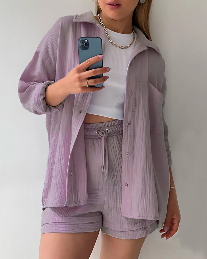 Maylee | Button-Up Shorts Set