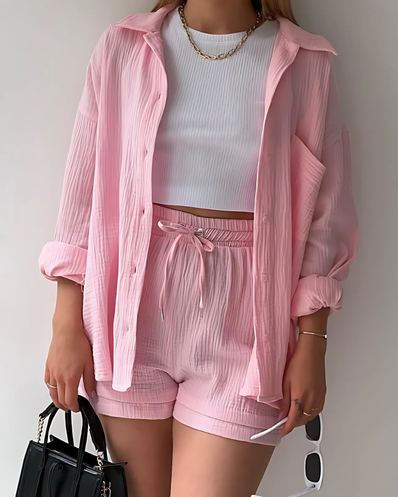 Maylee | Button-Up Shorts Set