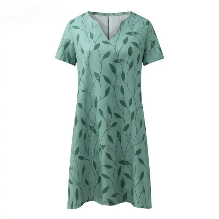 Dean | Printed V-Neck A-Line Dress
